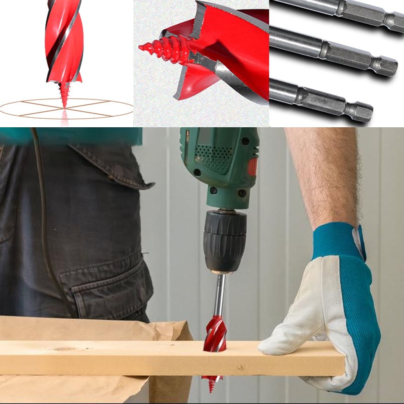 Extended woodworking four-edge drill