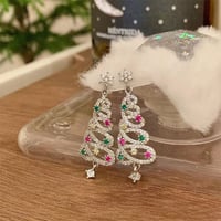 Glanzende kerstboom oorbellen