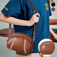 Baseball shaped shoulder bag