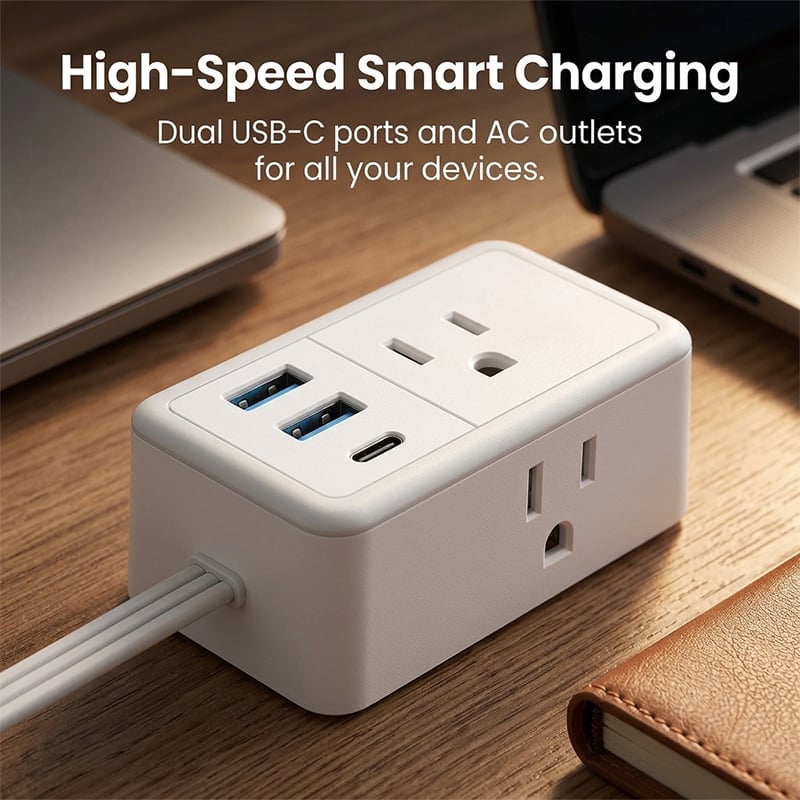 6-in-1 Twin Extension Cord Power Strip