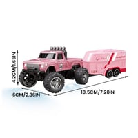 Mini Remote-controlled Shock-absorbing Off-road Monster Truck 1:64 Scale Trailer