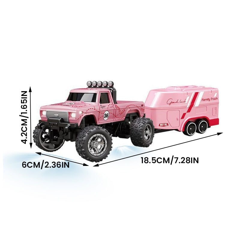 Mini Remote-controlled Shock-absorbing Off-road Monster Truck 1:64 Scale Trailer