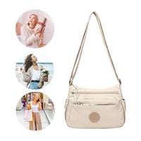 Solid Color Fashionable Multi-pocket Zipper Crossbody Bag