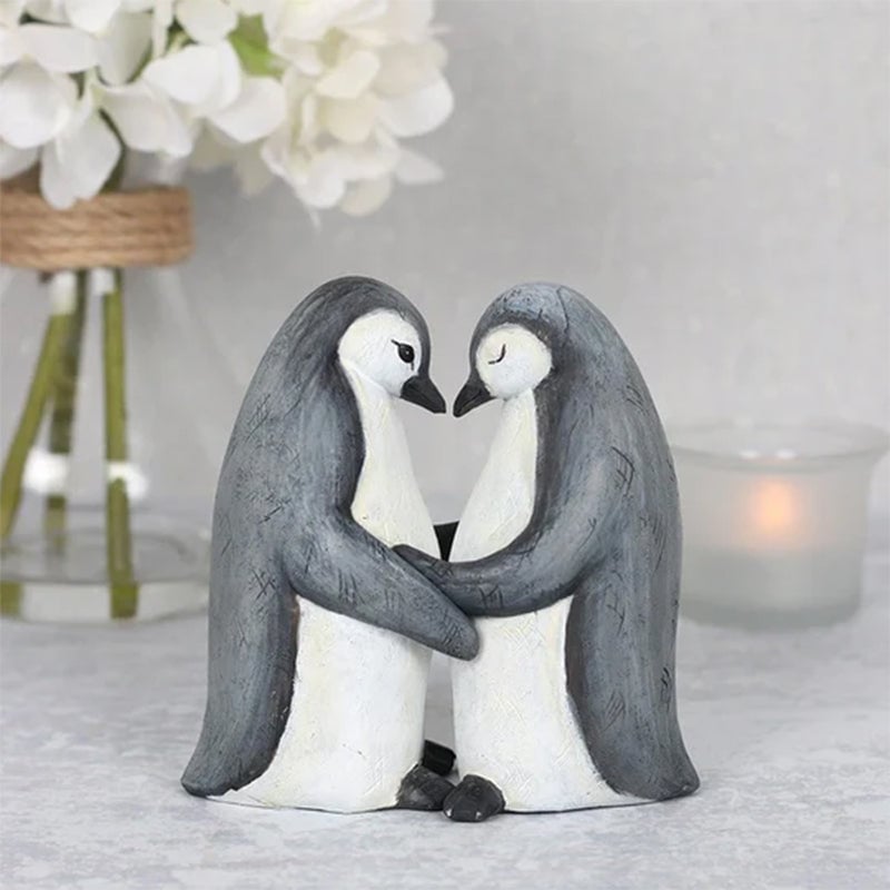 Animal Love Couple Cuddling Pair Figurine