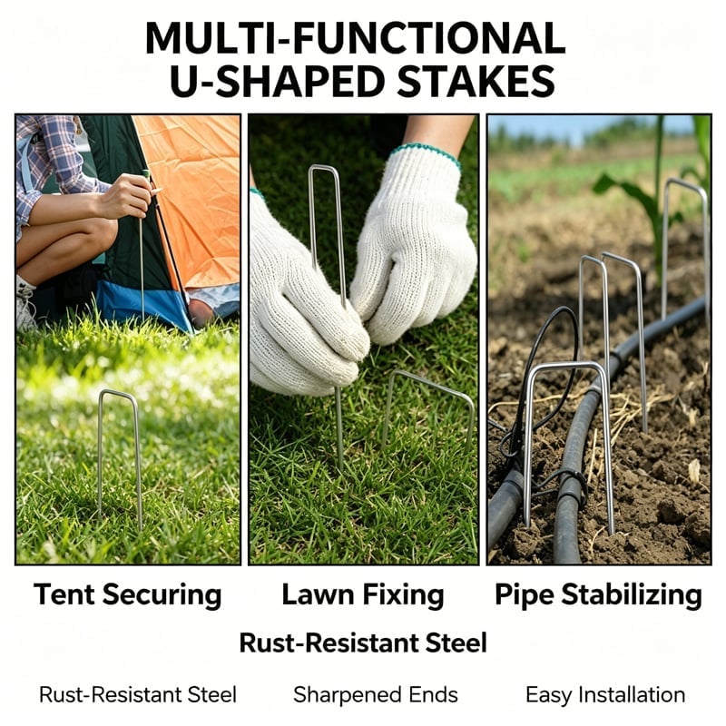 U-Shaped Ground Stake Set
