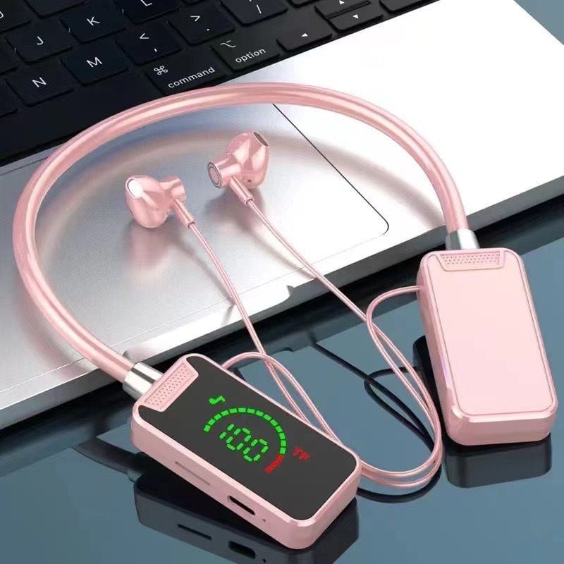 Bluetooth headset med digital display og nakkebøjle