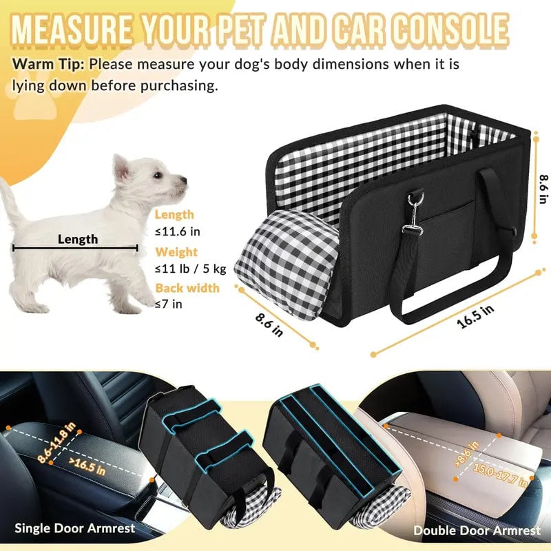 Sakerplus® Must-Have Center Console Dog Car Seat
