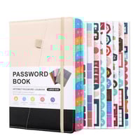 A5 Color-Block Password Notebook