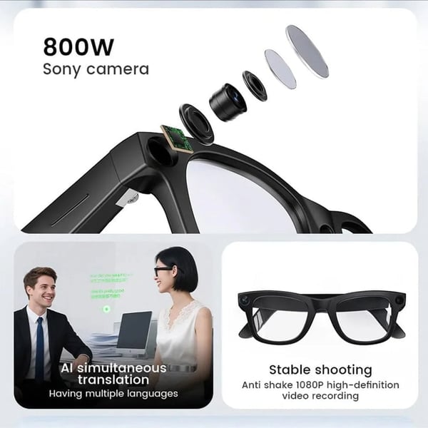 Smart AI Translation Camera Glasses