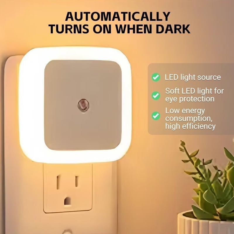 Square Light-Controlled Night Light