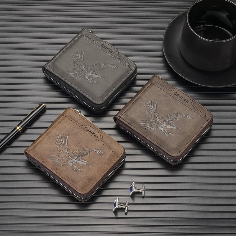 Horizontal Men's Retro Embossed Wallet