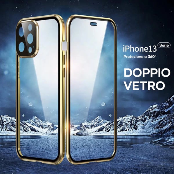 Custodia magnetica per iPhone Vetro temperato a doppio lato
