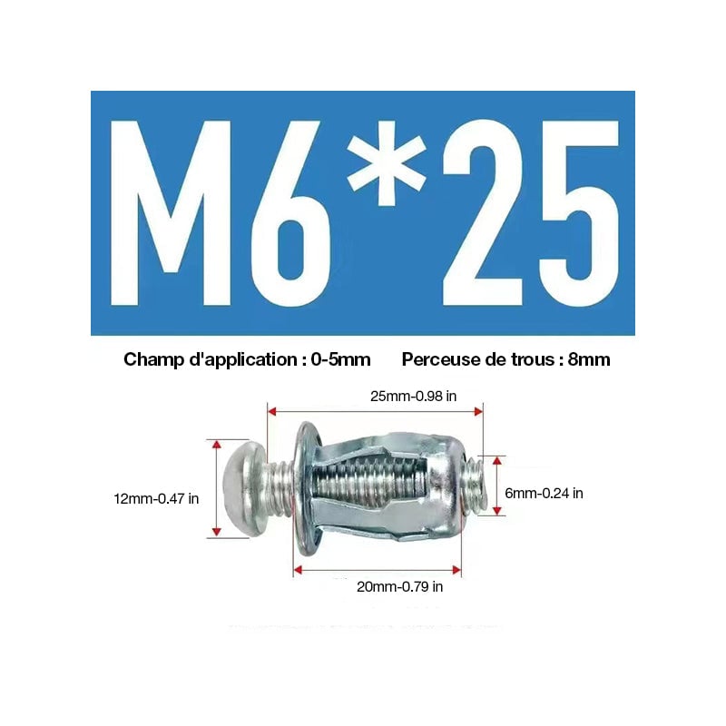 écrou De Pétale De Vis D'expansion (50 Pièces)