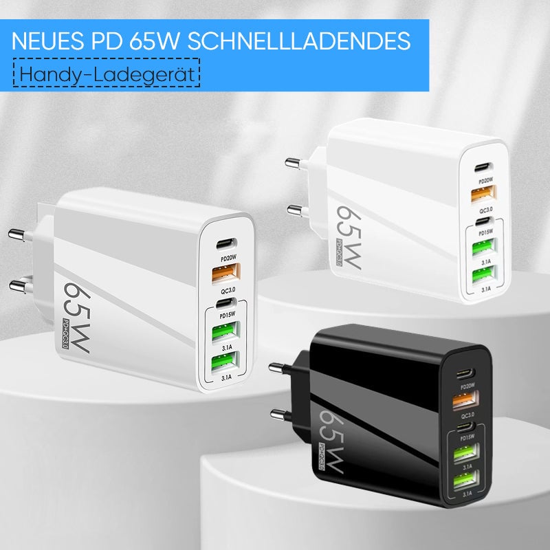 Multiport-Adapter 65W Schnellladegerät-EU-Standard