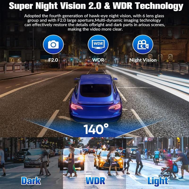 HD triple-lens driving recorder