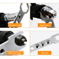 Kit d'Adaptateur de Pistolet à Rivets Professionnel avec 4 Boulons de Buse Différents