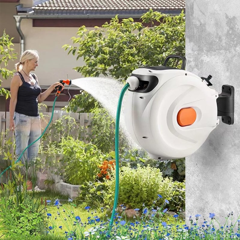 Automatic retractable hose reel + shower head