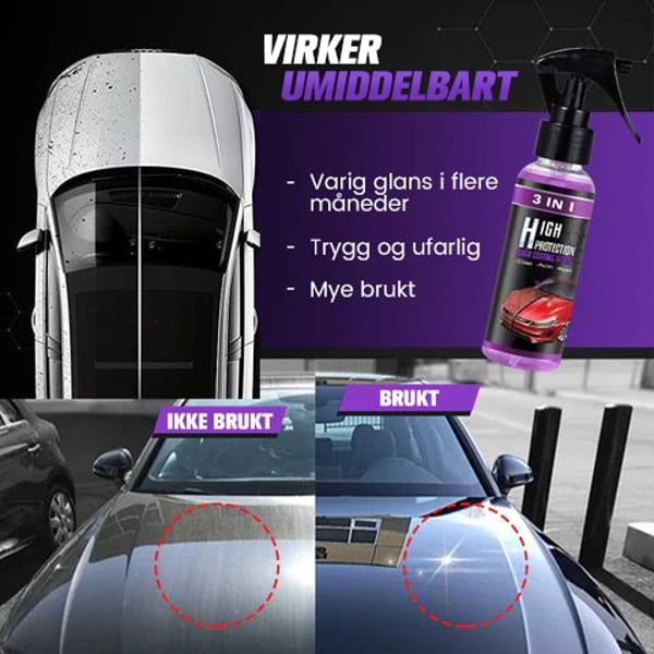3 i 1 Høybeskyttende hurtigbilbeleggsspray