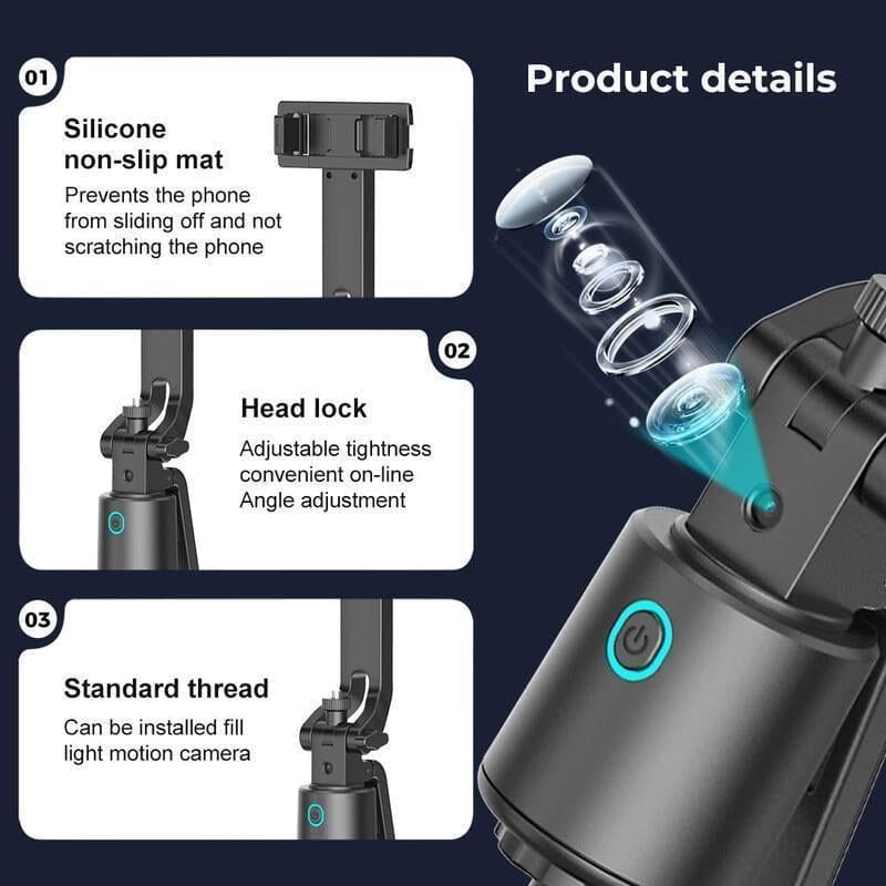 360° Rotatable Selfie Stick Tripod with 2Fill Lights &Auto Face Tracking