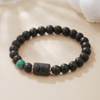 Armband mit Perlen aus schwarzem Achat mit zwölf Sternbildern