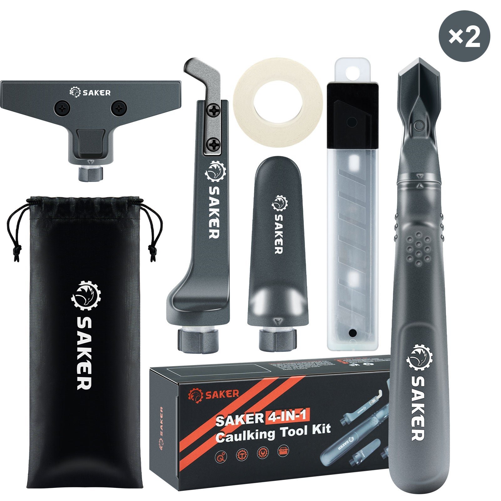 Sakerplus 4-in-1 Caulking Tool Kit