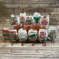 Christmas Vacation Themed Holiday Stemless Wine Glasses