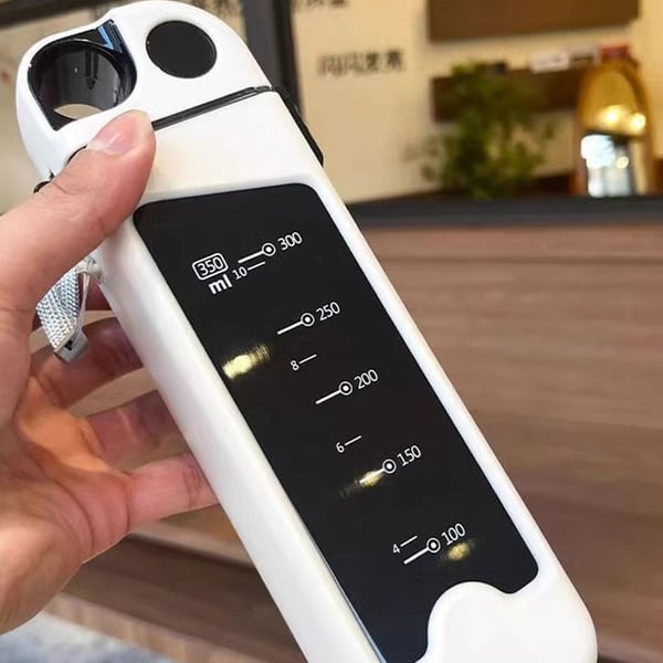 Portable Square Water Bottle with Straw