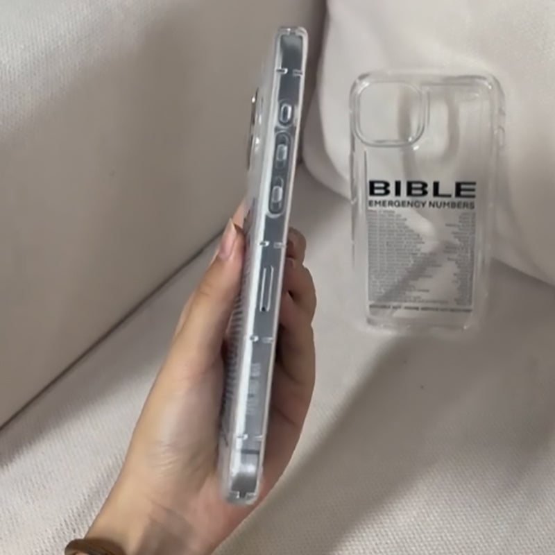 Bible Number Pattern Clear Phone Case