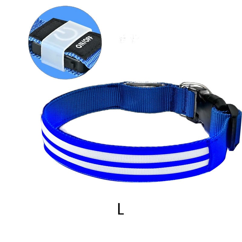 Dual Fiber Nighttime Luminous Dog Collar