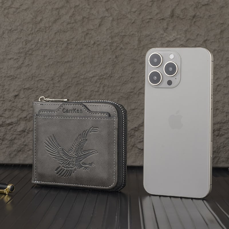 Horizontal Men's Retro Embossed Wallet