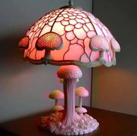 🍄Lampe de table en verre teinté série de plantes🍄
