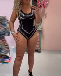 Simple printed one-piece swimsuit