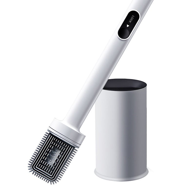 Cleaning long-handled toilet brush