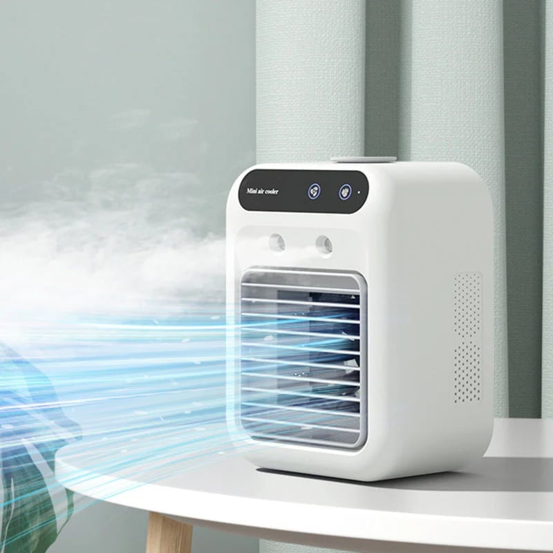3-in-1 Tragbarer Kühlventilator mit 2-Stufen-Nebelfunktion