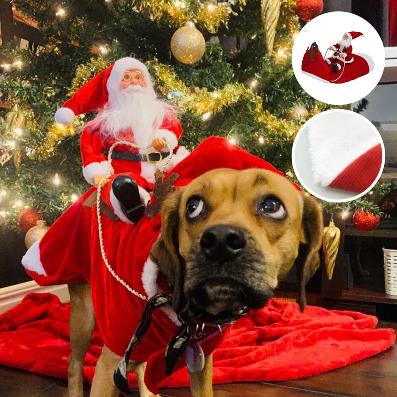 Santa Claus Riding Outfit For Pets