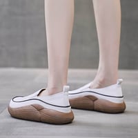 Women's Thick Sole Low-cut Leather Shoes