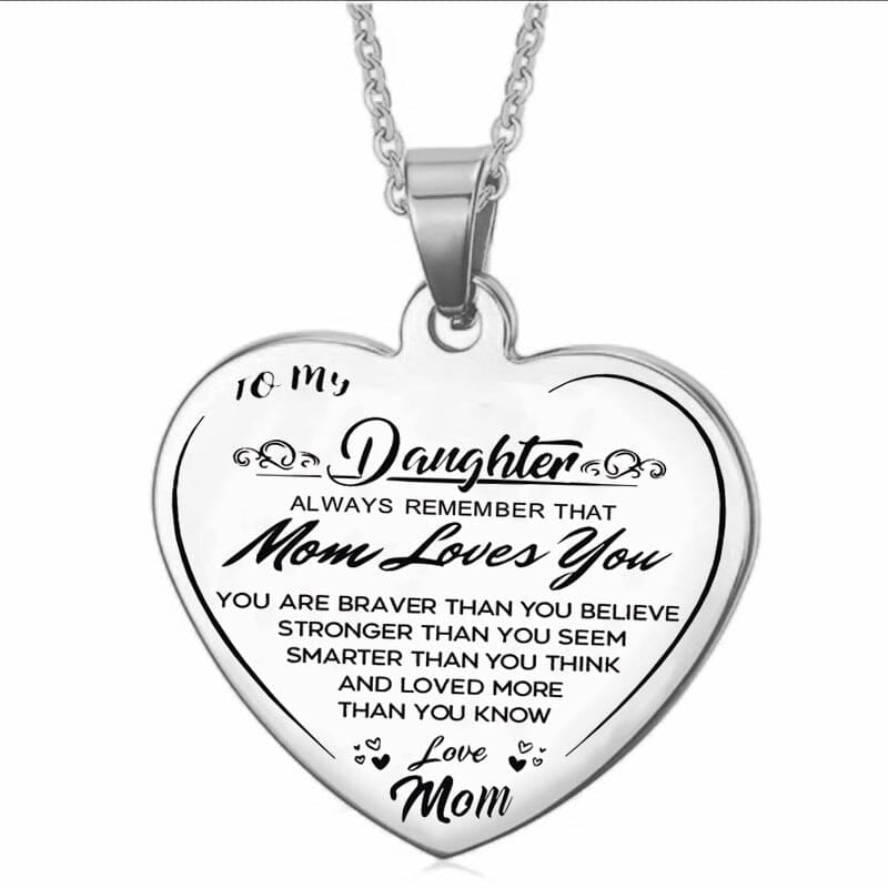 To My Daughter Heartfelt Necklace Love Mom/Dad