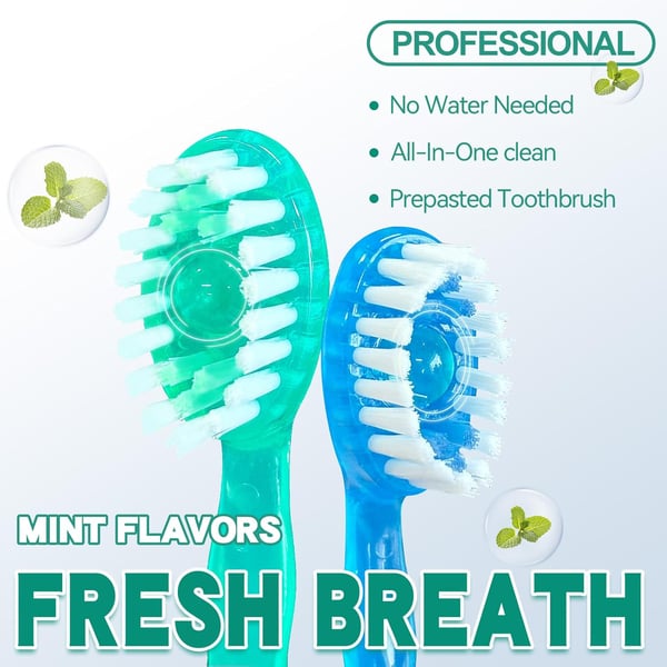 Mini Toothbrush 5 in 1 Tool (Toothpaste + Floss + Pick + Tongue Scraper) Portable Travel Set