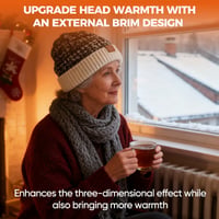 Fleece Lined Leather Patch Knit Cap