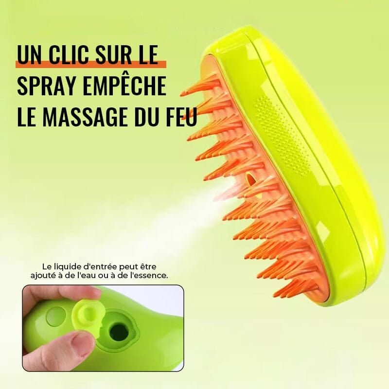 Peigne de massage en spray pour animaux de compagnie