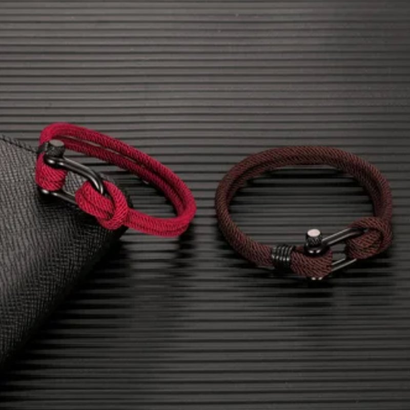 U-vormige gesp nylon gevlochten armband