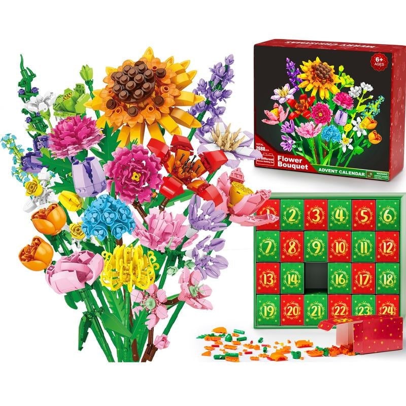 Flower Bouquet Building Block Advent Calendar Set