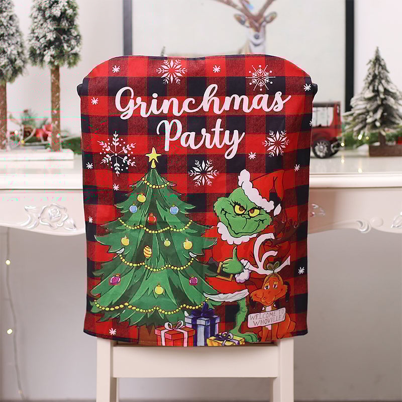 Christmas Grinch Plush Chair Cover