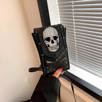 Punk Stil Totenkopf Mini Gürteltasche