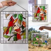 Cardinal Stained Glass Window Panel