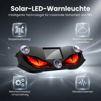 Solarbetriebene LED-Warnleuchte fürs Auto