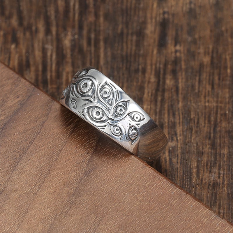 Vintage Punk Carved Eyes Ring