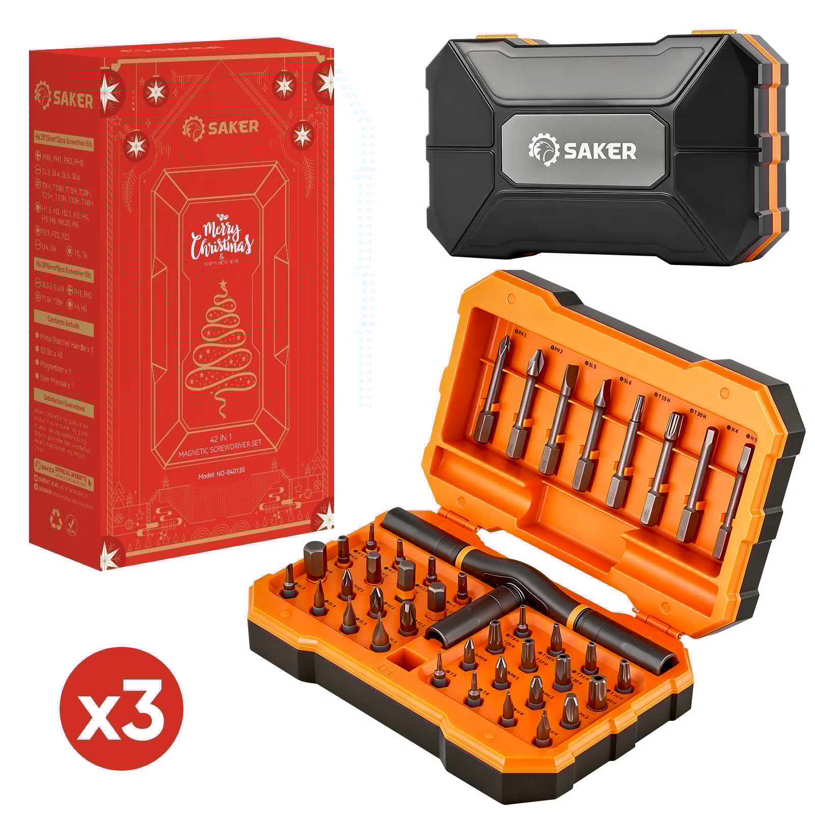 Sakerplus 42 in 1 Magnetic Screwdriver Set-Christmas Version