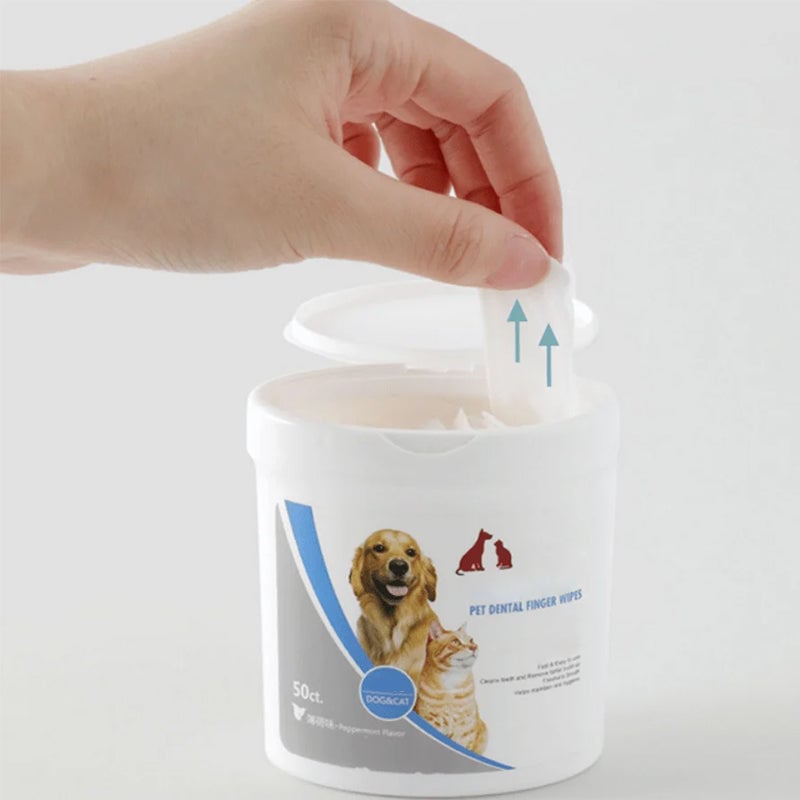Pet Teeth Cleaning Finger Wipes(50 pieces)
