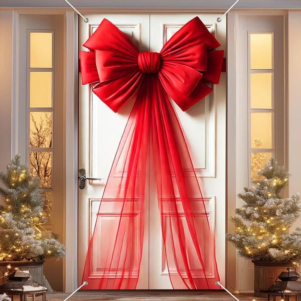 Christmas Door Bow Ribbon Decoration